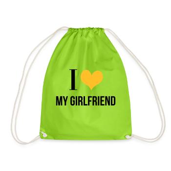 I Love My Girlfriend - Turnbeutel - Neongrün - Vorne