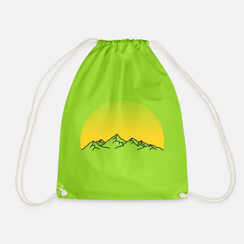 Mountain / Mountains - Drawstring Bag - neon green