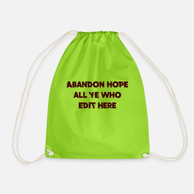 Edit Pain - Drawstring Bag - neon green