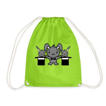 Bunnies Wizard Chapeau Haut de forme Enfants 2 Bébés Magie - Sac de sport léger - vert néon - Devant