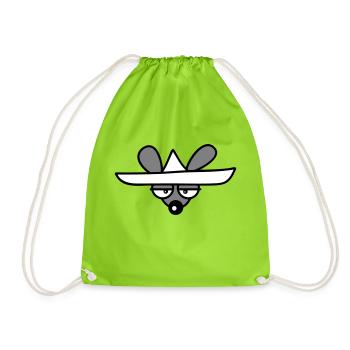 Souris Grand Chapeau Sombrero Triste Fatigué Ennuyé - Sac de sport léger - vert néon - Devant
