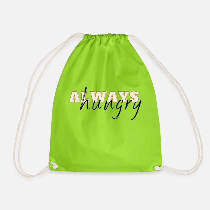 Immer hungrig / Alwayss hungry - Drawstring Bag - neon green