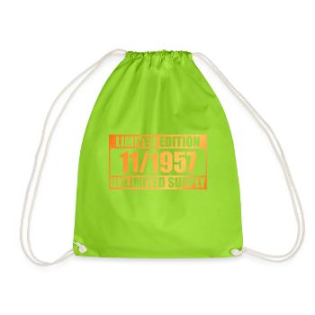 66th Birthday Limited Edition - ꝏ Supply 11/1957 - Sac de sport léger - vert néon - Devant