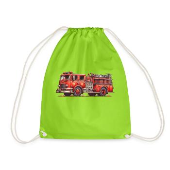 Fire Truck | The fire truck - Drawstring Bag - neon green - Front