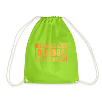 40th Birthday Limited Edition - ꝏ Supply 01/1984 - Drawstring Bag - neon green - Front
