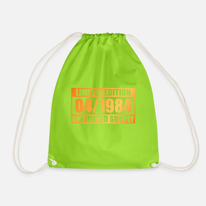 40. Geburtstag Limited Edition - ꝏ Supply 04/1984 - Turnbeutel - Neongrün