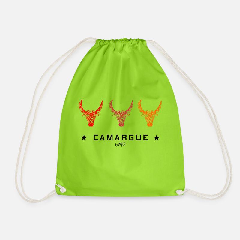Camargue Taureau 3 colors - Drawstring Bag - neon green