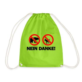 Baer bock nein Danke, keine Lust auf Bär und Bock - Turnbeutel - Neongrün - Vorne