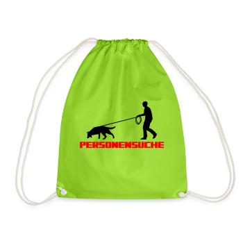 People Search Mantrailing Man - Drawstring Bag - neon green - Front