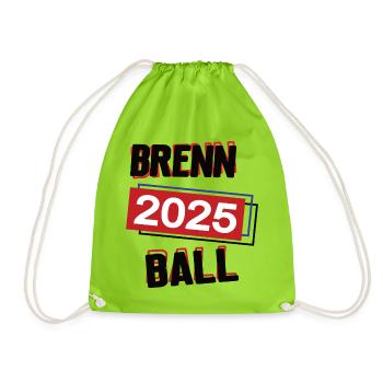 Brennball Spielerin Team Turnier Mannschaft 2025 - Turnbeutel - Neongrün - Vorne