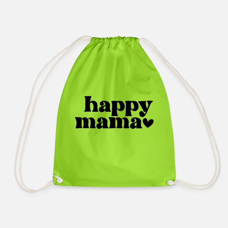 Happy Mama - Turnbeutel - Neongrün