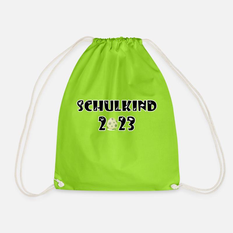 Schulkind 2023 - Einschulung - Erster Schultag - Turnbeutel - Neongrün
