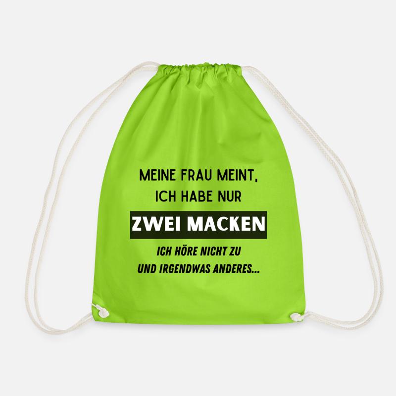 Meine zwei Macken - Turnbeutel - Neongrün