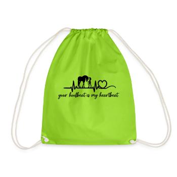 your hoofbeat is my heartbeat Trust - Drawstring Bag - neon green - Front