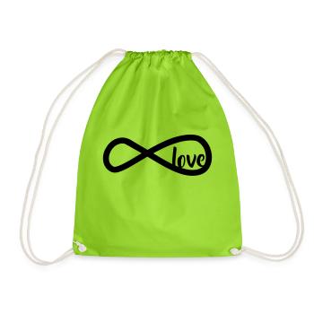 infinite love - Drawstring Bag - neon green - Front