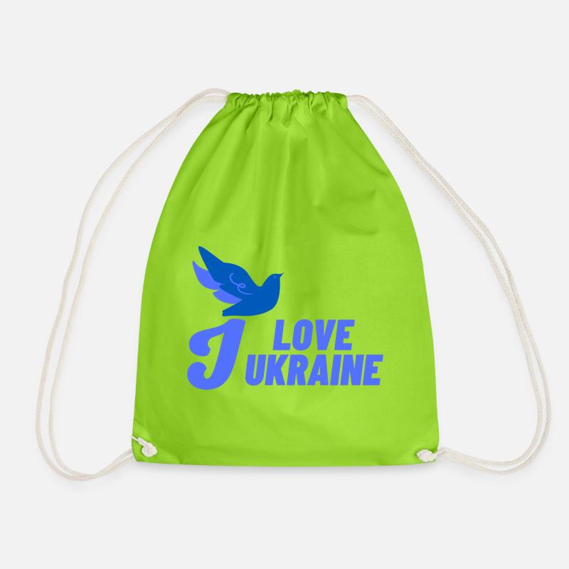 I love Ukraine - Turnbeutel - Neongrün