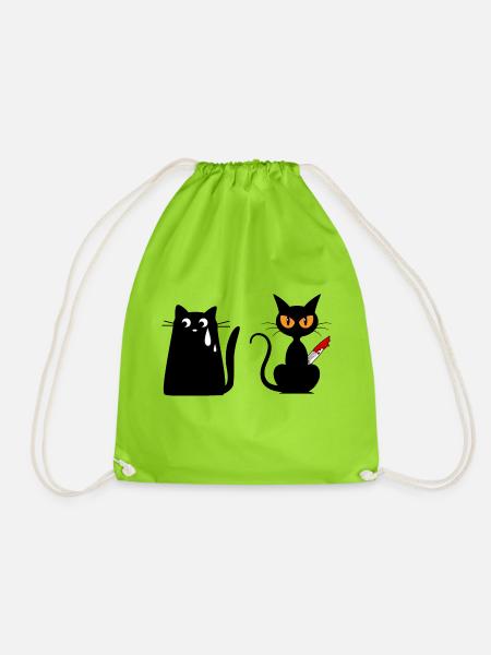 Die gemeine Katze - Turnbeutel - Neongrün