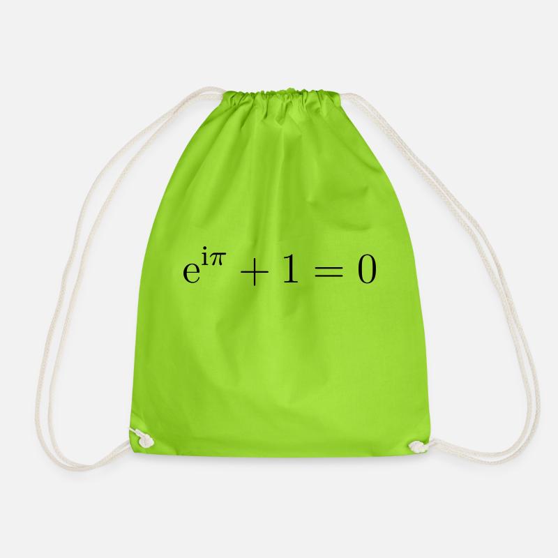 Formula with i, e, pi, 1, 0 - Drawstring Bag - neon green