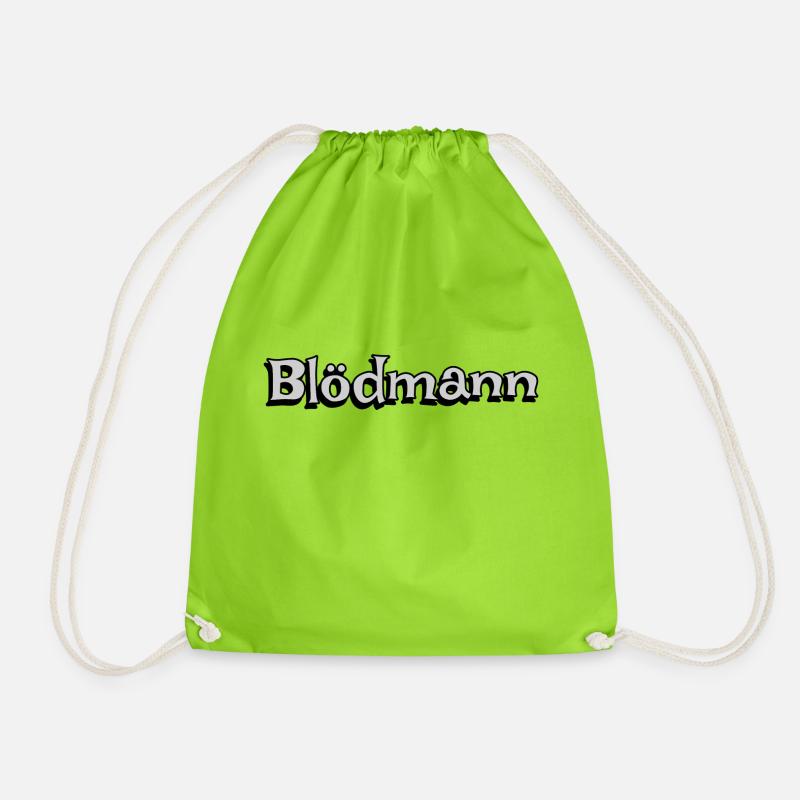 lustiges Wort Blödmann - Turnbeutel - Neongrün