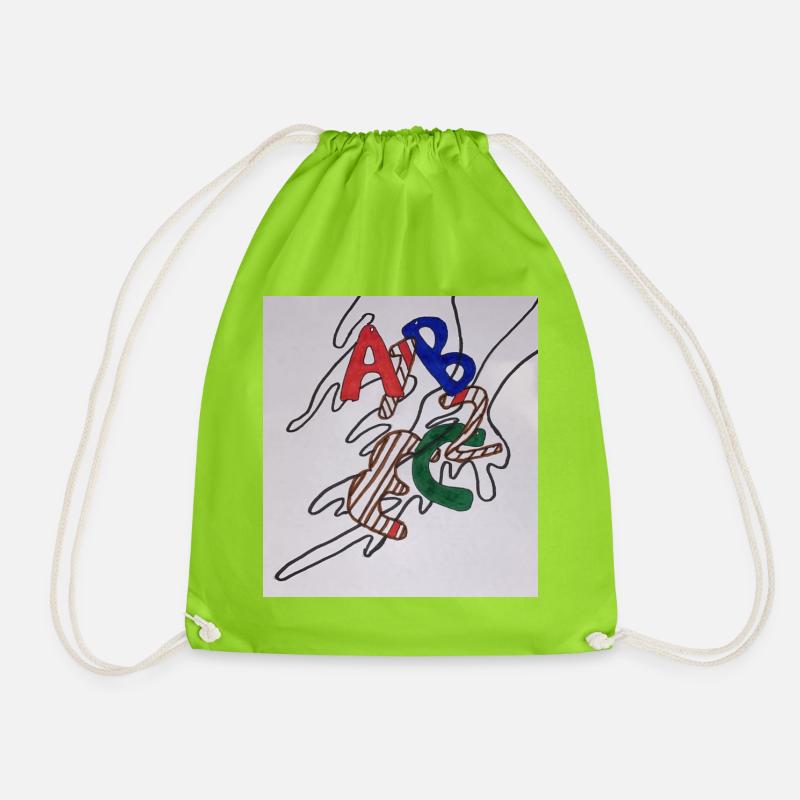 A1B2C3 - Drawstring Bag - neon green