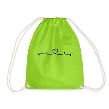 Love Arrow - Heart Arrow Love Cupid In Love Comic - Drawstring Bag - neon green - Front
