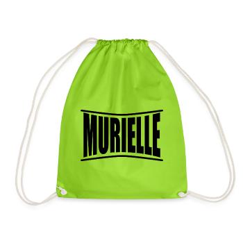 nom du t-shirt Murielle idée cadeau t-shirt - Sac de sport léger - vert néon - Devant