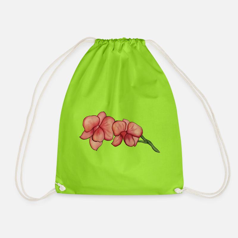 Pink orchid - Drawstring Bag - neon green