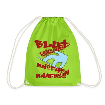 Blut spritz Knochen knacks - Turnbeutel - Neongrün - Vorne