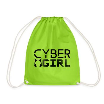 Cyber-Mädchen - Turnbeutel - Neongrün - Vorne