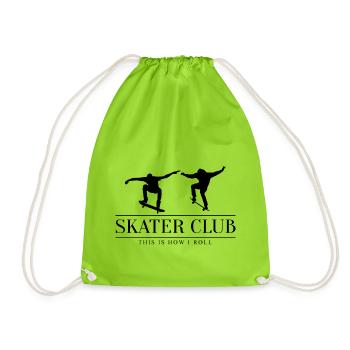 Skateboarder Shirt Vintage Old school sk8 - Turnbeutel - Neongrün - Vorne