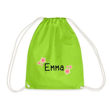 Name - Emma - Drawstring Bag - neon green - Front
