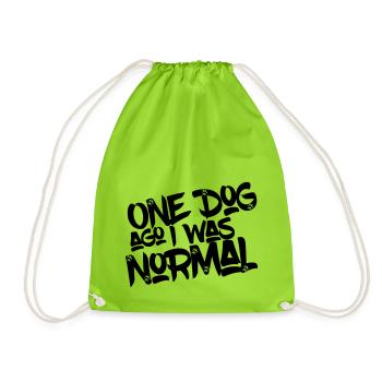 One Dog ago I was normal - dog design gift - Drawstring Bag - neon green - Front
