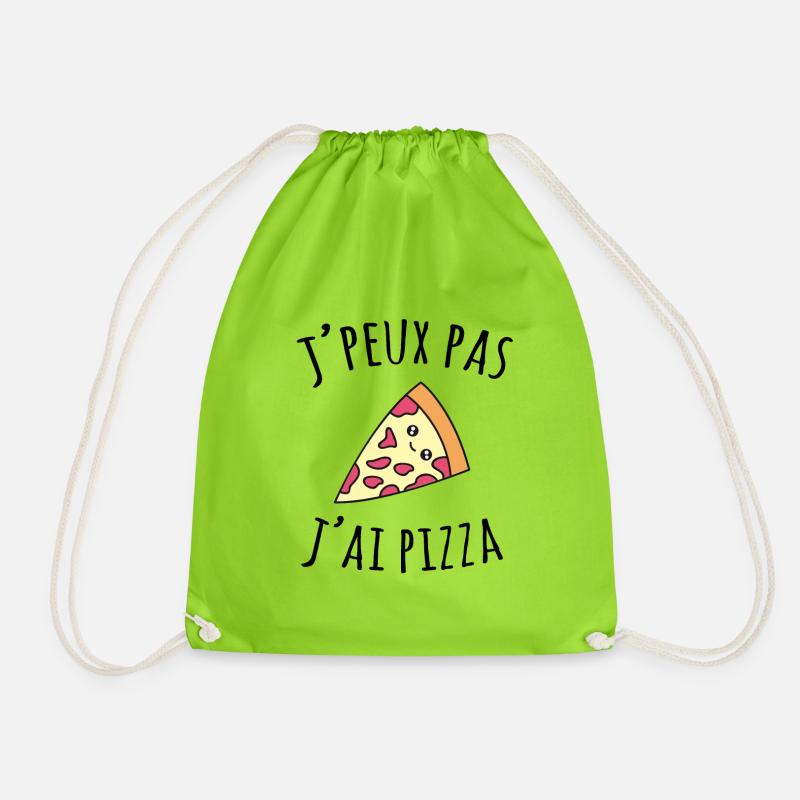 Ich kann keine Pizza essen - Turnbeutel - Neongrün