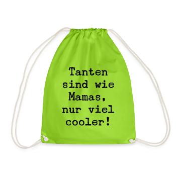 Tanten sind wie Mamas nur viel cooler! - Turnbeutel - Neongrün - Vorne