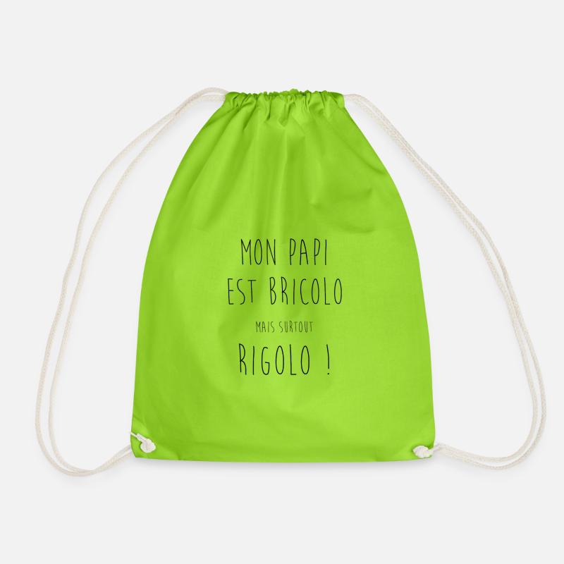 My funny dad - Drawstring Bag - neon green