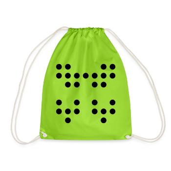 RandomBlackDot97 - Drawstring Bag - neon green - Front