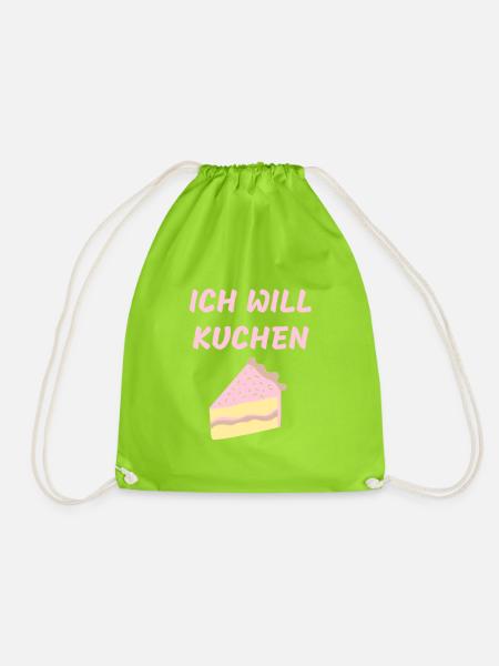Nach dem Kuchen ist vor dem Kuchen - Turnbeutel - Neongrün