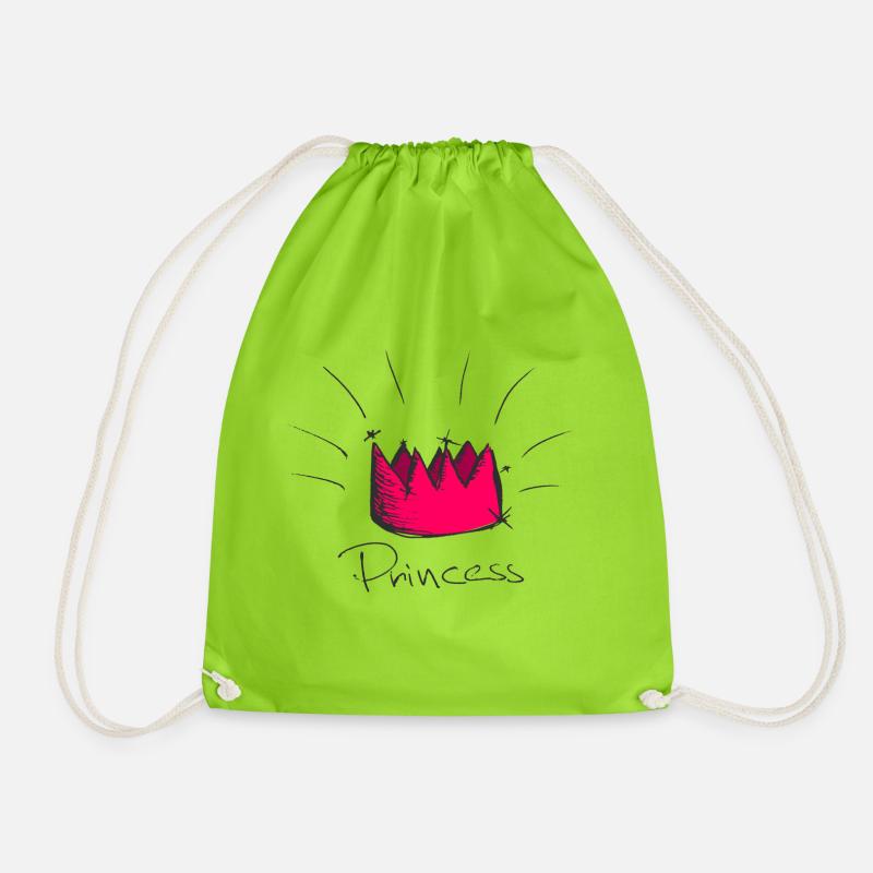Prinzessin Krone - Turnbeutel - Neongrün
