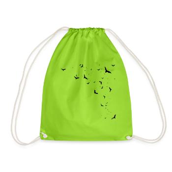 Fledermaus Geschenk - Turnbeutel - Neongrün - Vorne