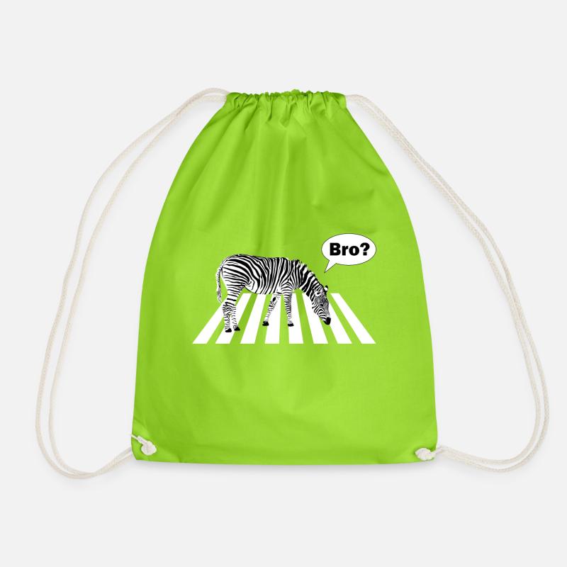 Zebra Zebrastreifen Bruder - Turnbeutel - Neongrün