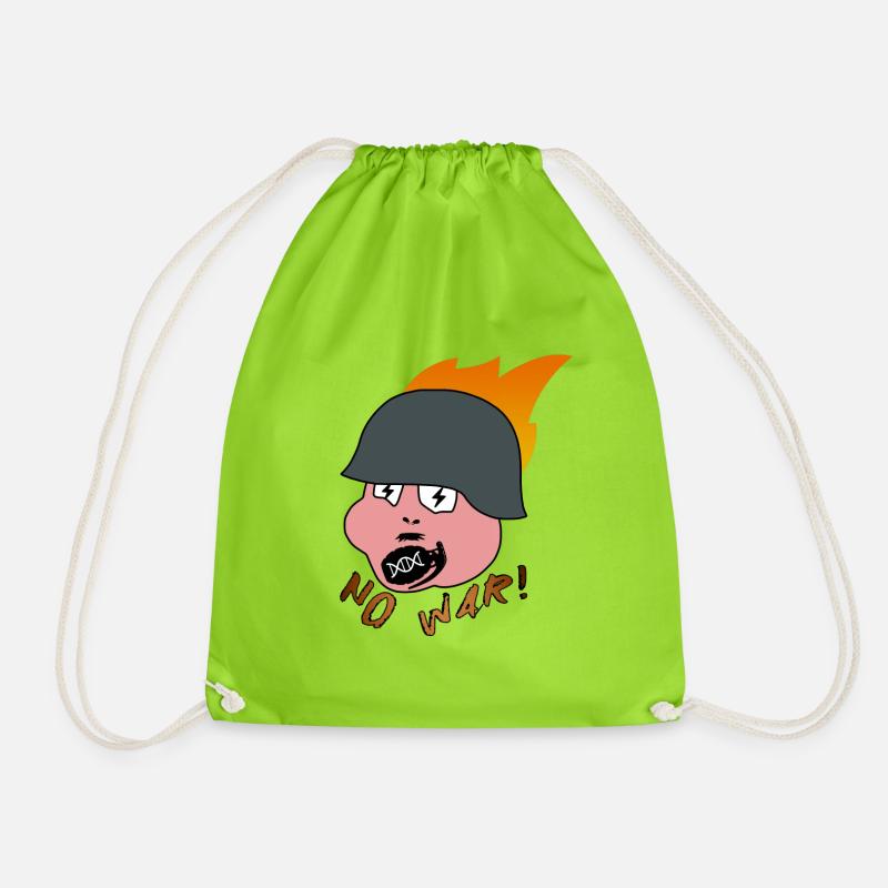 Helmut! - no war - Drawstring Bag - neon green