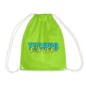 techno raver - Turnbeutel - Neongrün - Vorne
