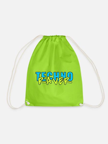 techno raver - Turnbeutel - Neongrün