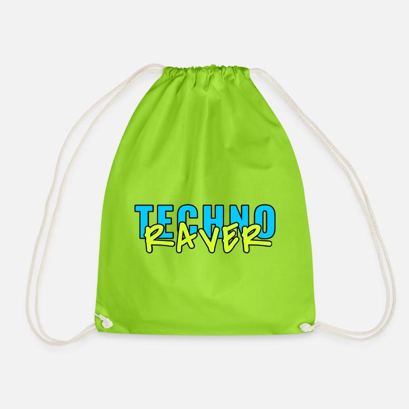 techno raver - Turnbeutel - Neongrün