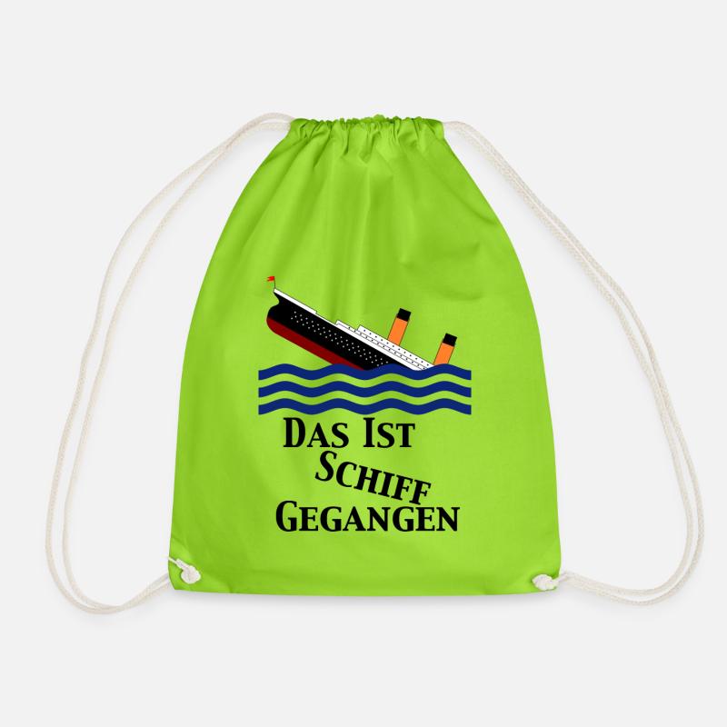 Ship gone - Drawstring Bag - neon green