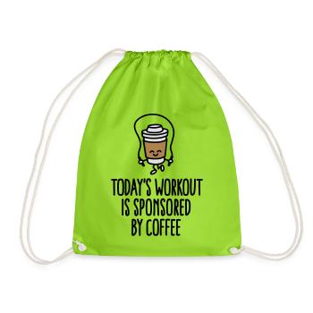 Today's workout is sponsored by coffee - Turnbeutel - Neongrün - Vorne