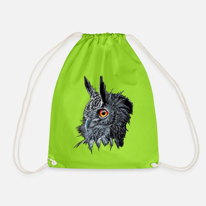 Uhu /Bubo Bubo/Eule - Turnbeutel - Neongrün