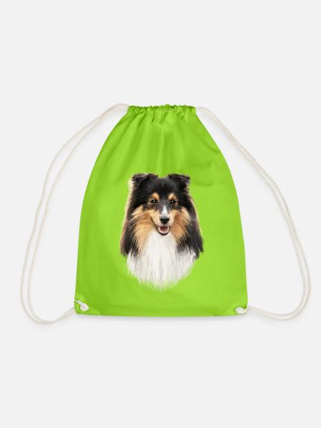 Sheltie - Turnbeutel - Neongrün