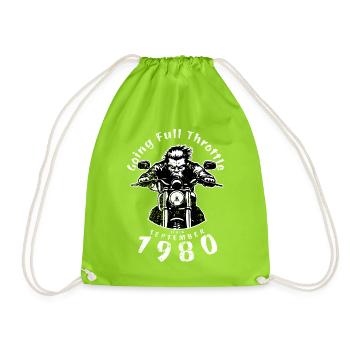 45e anniversaire à plein régime depuis 09/1980 - Sac de sport léger - vert néon - Devant