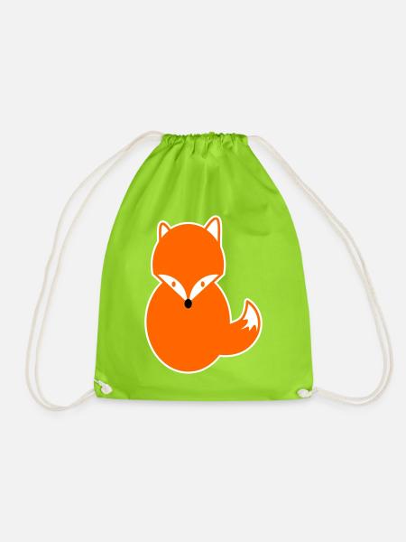 Rothaar Fuchs – Lustiges Kawaii Comic Design Fuchs - Turnbeutel - Neongrün